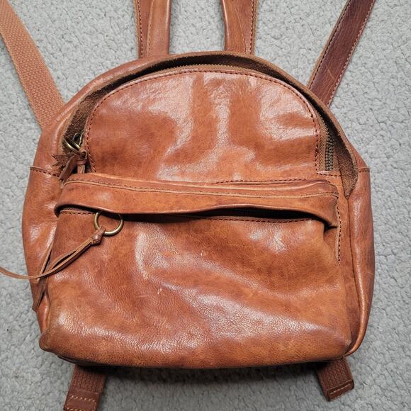 Madewell Backpack Brown Leather Lorimer Mini English Saddle Zip Adjustable G2014 main image 10